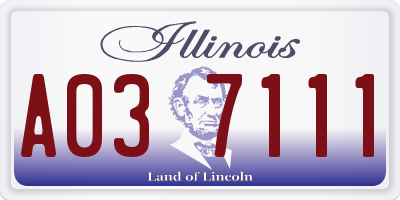 IL license plate A037111