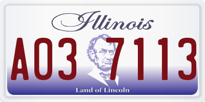 IL license plate A037113