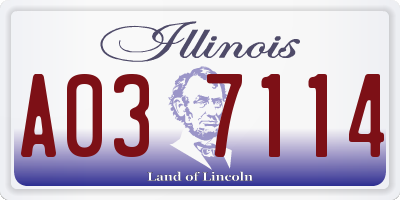 IL license plate A037114