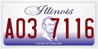 IL license plate A037116