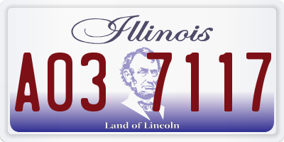 IL license plate A037117