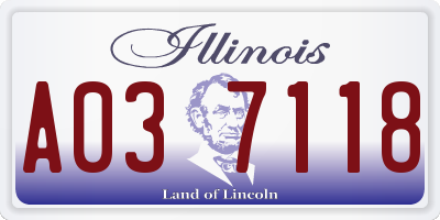 IL license plate A037118