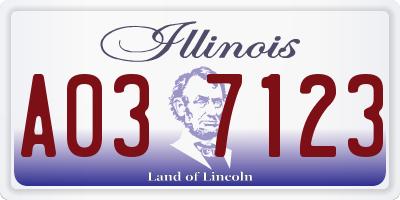IL license plate A037123