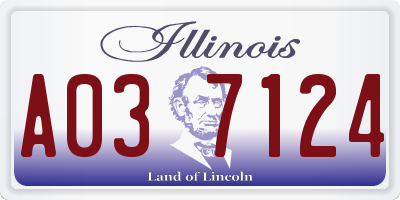 IL license plate A037124