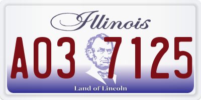 IL license plate A037125