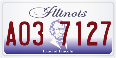 IL license plate A037127