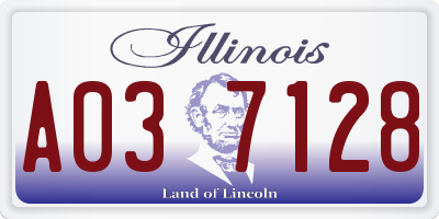 IL license plate A037128