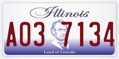 IL license plate A037134