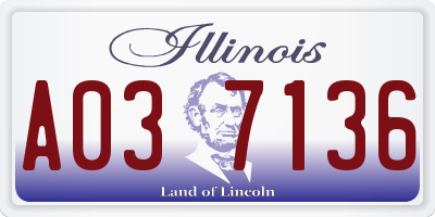 IL license plate A037136