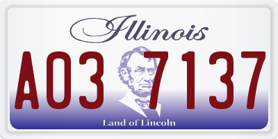 IL license plate A037137