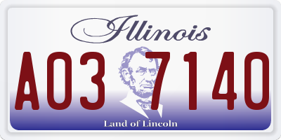 IL license plate A037140