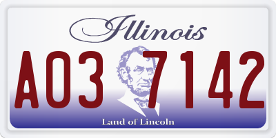 IL license plate A037142