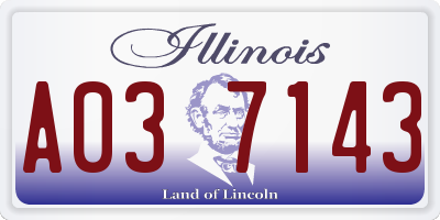 IL license plate A037143