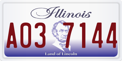 IL license plate A037144
