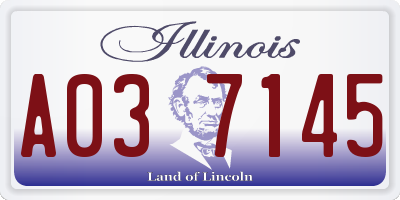 IL license plate A037145