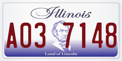 IL license plate A037148