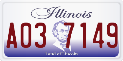 IL license plate A037149