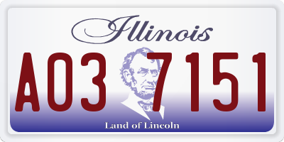 IL license plate A037151