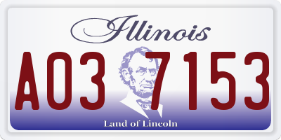 IL license plate A037153
