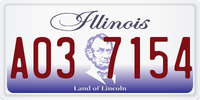 IL license plate A037154