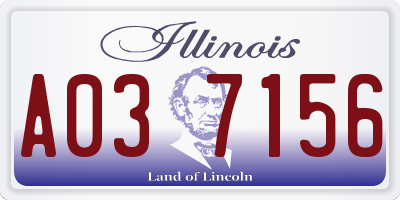 IL license plate A037156