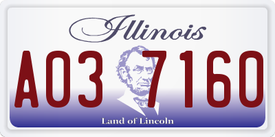 IL license plate A037160