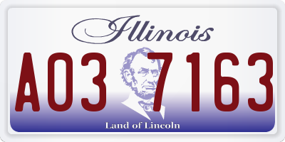 IL license plate A037163