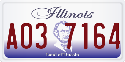IL license plate A037164