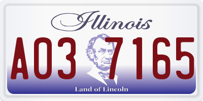 IL license plate A037165