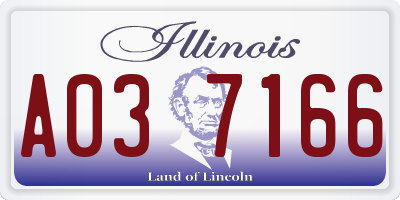 IL license plate A037166