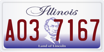 IL license plate A037167