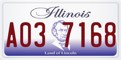 IL license plate A037168