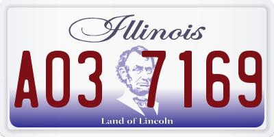 IL license plate A037169