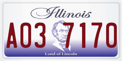 IL license plate A037170