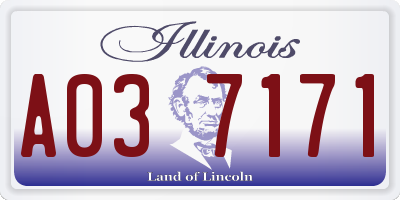 IL license plate A037171