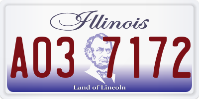 IL license plate A037172