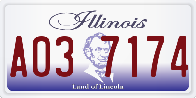 IL license plate A037174