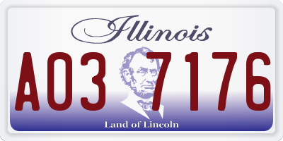 IL license plate A037176
