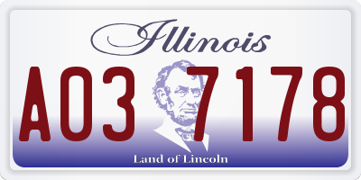IL license plate A037178