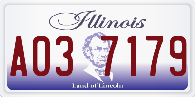 IL license plate A037179