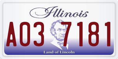 IL license plate A037181