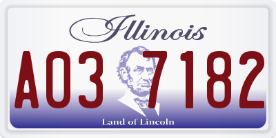 IL license plate A037182