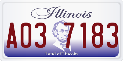 IL license plate A037183