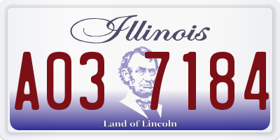 IL license plate A037184