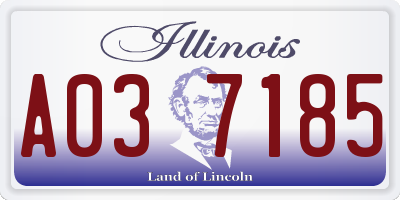 IL license plate A037185