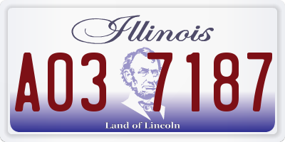 IL license plate A037187