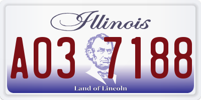 IL license plate A037188