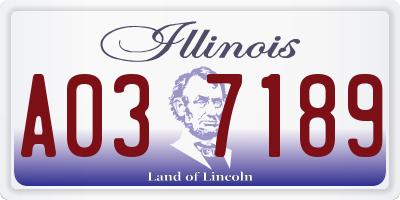 IL license plate A037189