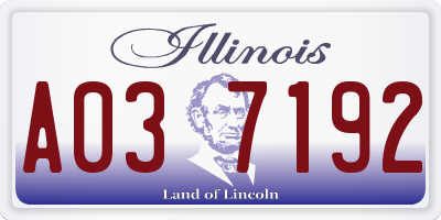 IL license plate A037192
