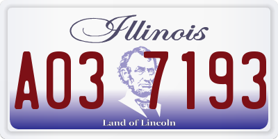 IL license plate A037193